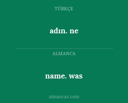 adın. ne - name. was