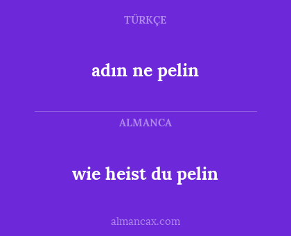 wie heist du pelin - adın ne pelin