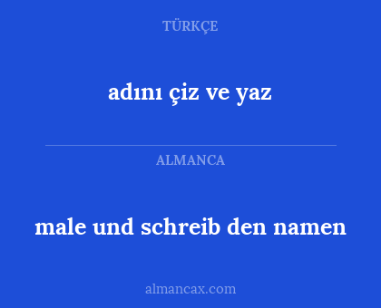 adını çiz ve yaz - male und schreib den namen