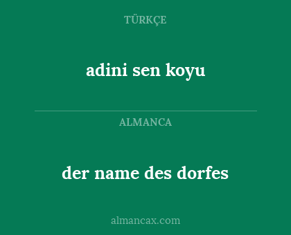 adini sen koyu - der name des dorfes