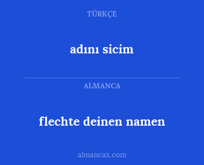 flechte deinen namen - adını sicim