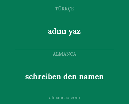 adını yaz - schreiben den namen
