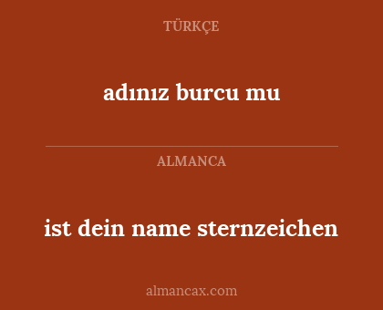 ist dein name sternzeichen - adınız burcu mu