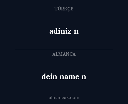 dein name n - adiniz n
