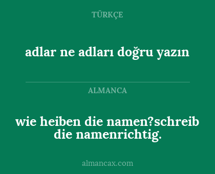 adlar ne adları doğru yazın - wie heiben die namen?schreib die namenrichtig.