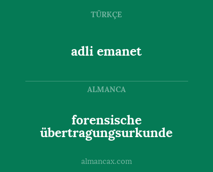 forensische übertragungsurkunde - adli emanet