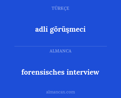 forensisches interview - adli görüşmeci