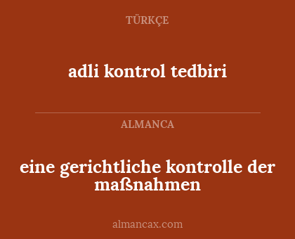 adli kontrol tedbiri - eine gerichtliche kontrolle der maßnahmen