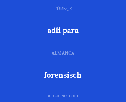 forensisch - adli para