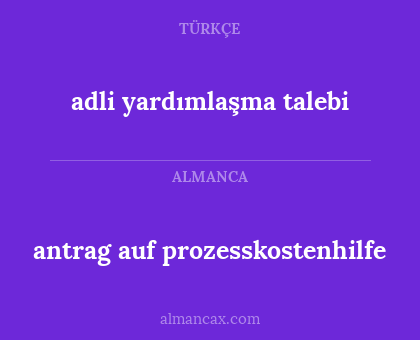 antrag auf prozesskostenhilfe - adli yardımlaşma talebi