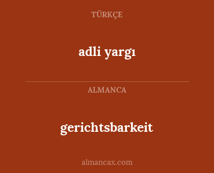 gerichtsbarkeit - adli yargı