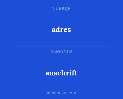 anschrift - adres