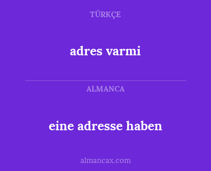 adres varmi - eine adresse haben