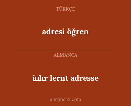 adresi öğren - i̇hr lernt adresse