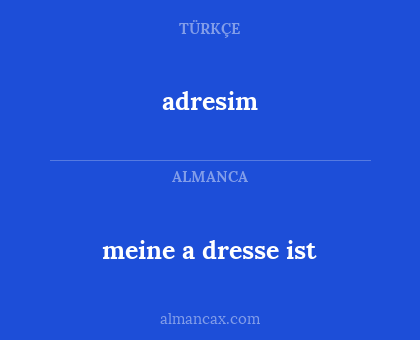 adresim - meine a dresse ist