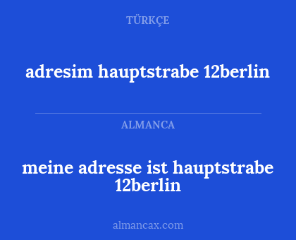 adresim hauptstrabe 12berlin - meine adresse ist hauptstrabe 12berlin