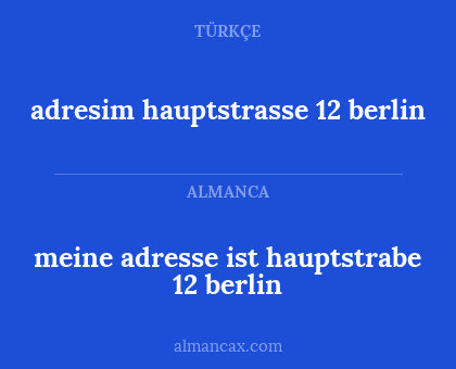 adresim hauptstrasse 12 berlin - meine adresse ist hauptstrabe 12 berlin