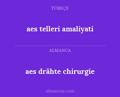 aes drähte chirurgie - aes telleri amaliyati