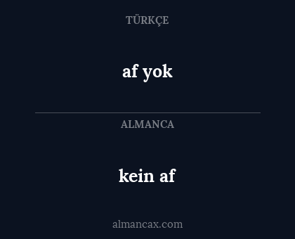 kein af - af yok