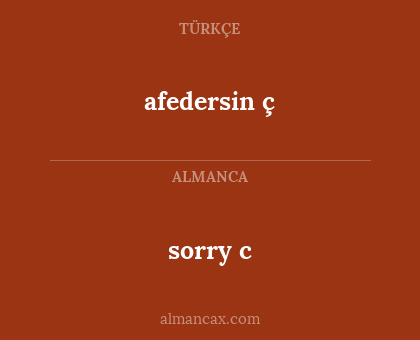 sorry
c - afedersin
ç