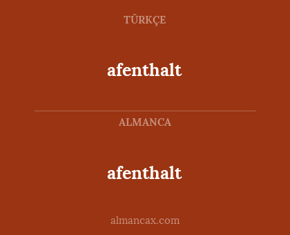 afenthalt - afenthalt
