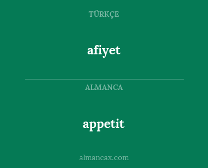 appetit - afiyet