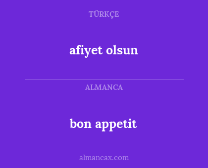 afiyet olsun - bon appetit