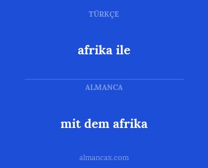 afrika ile - mit dem afrika