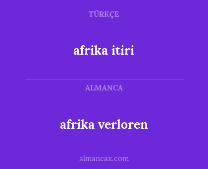 afrika verloren - afrika itiri