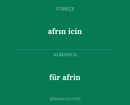 für afrin - afrın  icin