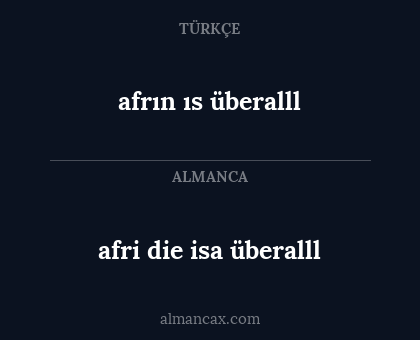 afrın ıs überalll - afri die isa überalll