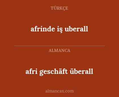 afri geschäft überall - afrinde iş uberall