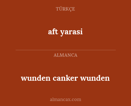 wunden canker wunden - aft yarasi