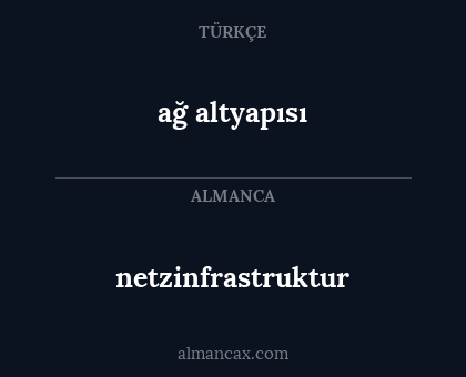 ağ altyapısı - netzinfrastruktur