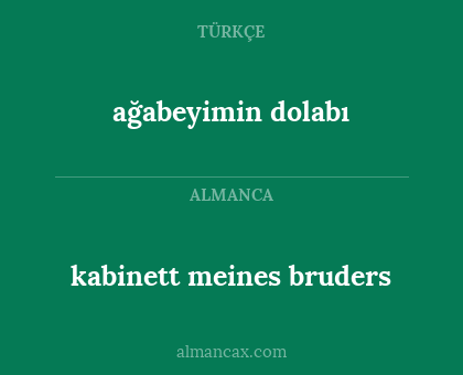 kabinett meines bruders - ağabeyimin dolabı