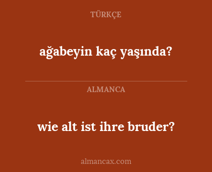 wie alt ist ihre bruder? - ağabeyin kaç yaşında?