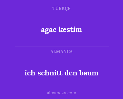 agac kestim - ich schnitt den baum