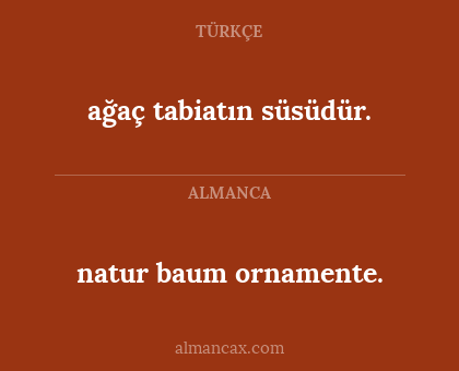 ağaç tabiatın süsüdür. - natur baum ornamente.