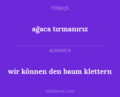 ağaca tırmanırız - wir können den baum klettern