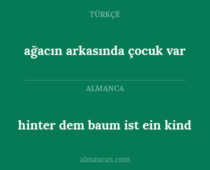 ağacın arkasında çocuk var - hinter dem baum ist ein kind