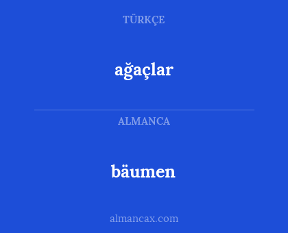 ağaçlar - bäumen