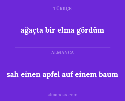 ağaçta bir elma gördüm - sah einen apfel auf einem baum