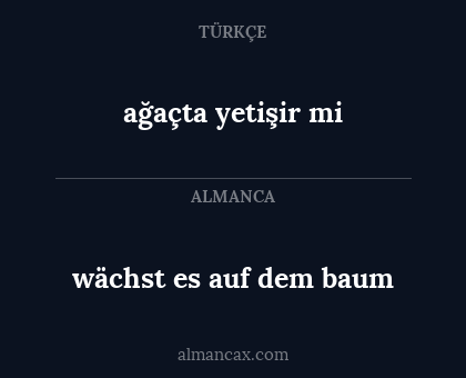 wächst es auf dem baum - ağaçta yetişir mi