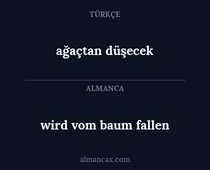 ağaçtan düşecek - wird vom baum fallen