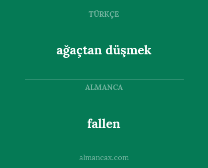 ağaçtan düşmek - fallen
