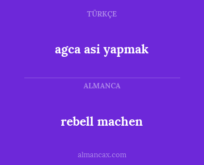 rebell machen - agca asi yapmak