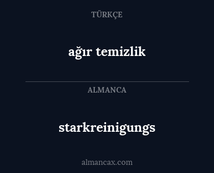 ağır temizlik - starkreinigungs