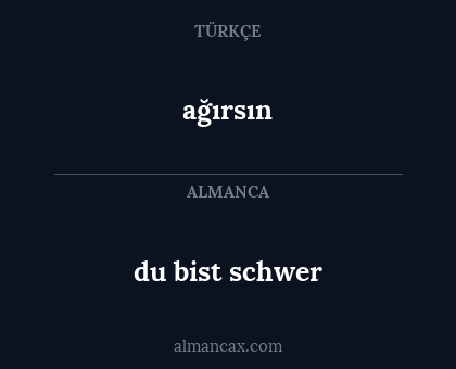 du bist schwer - ağırsın