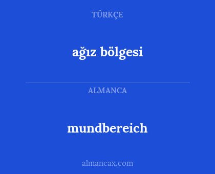 ağız bölgesi - mundbereich