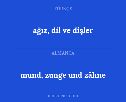 mund, zunge und zähne - ağız, dil ve dişler